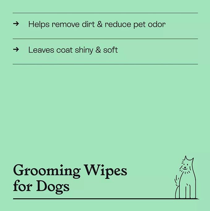 Dog Grooming Wipes – 5 Pack (300 Total), Botanical Mint Scent – Gentle, pH-Balanced Pet Wipes for Paws & Fur – Plant-Based, Alcohol-Free – 7.9" x 7.7" Each