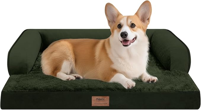 Dog Bed Medium Size Dog-Orthopedic Waterproof Bed for Dogs,Foam Couch Sofa with Washable Removable Cover & Non-Slip Bottom - Outpost Olive