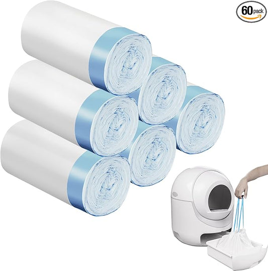 120 Count Extra Large Cat Litter Box Liners, Cat Litter Waste Receptacles Bags for Cleanpethome/BCHARYA Self-Cleaning Litter Box