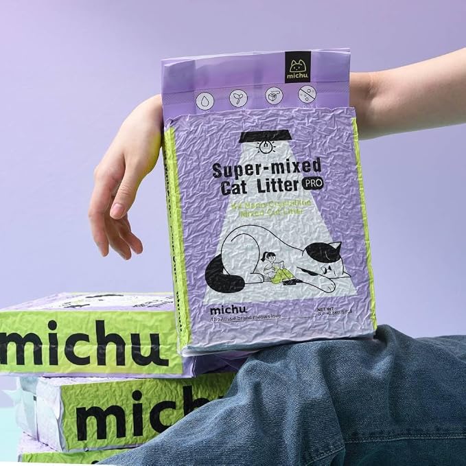 Michu Mixed Tofu Cat Litter, Heavy Duty Flushable Kitty Litter, 5.5Lb/88Oz (2 Pack, Original)