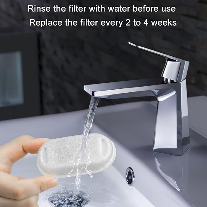 Wonder Creature 24 Pack Cat Water Fountain Filter Replacement, 4+4/8+8/12+12/16+16 Pack for Stainless Steel Cat Water Fountain 2L/67oz and 3.2L/108oz, 12 Carbon Filters & 12 Pre-Filter Sponges