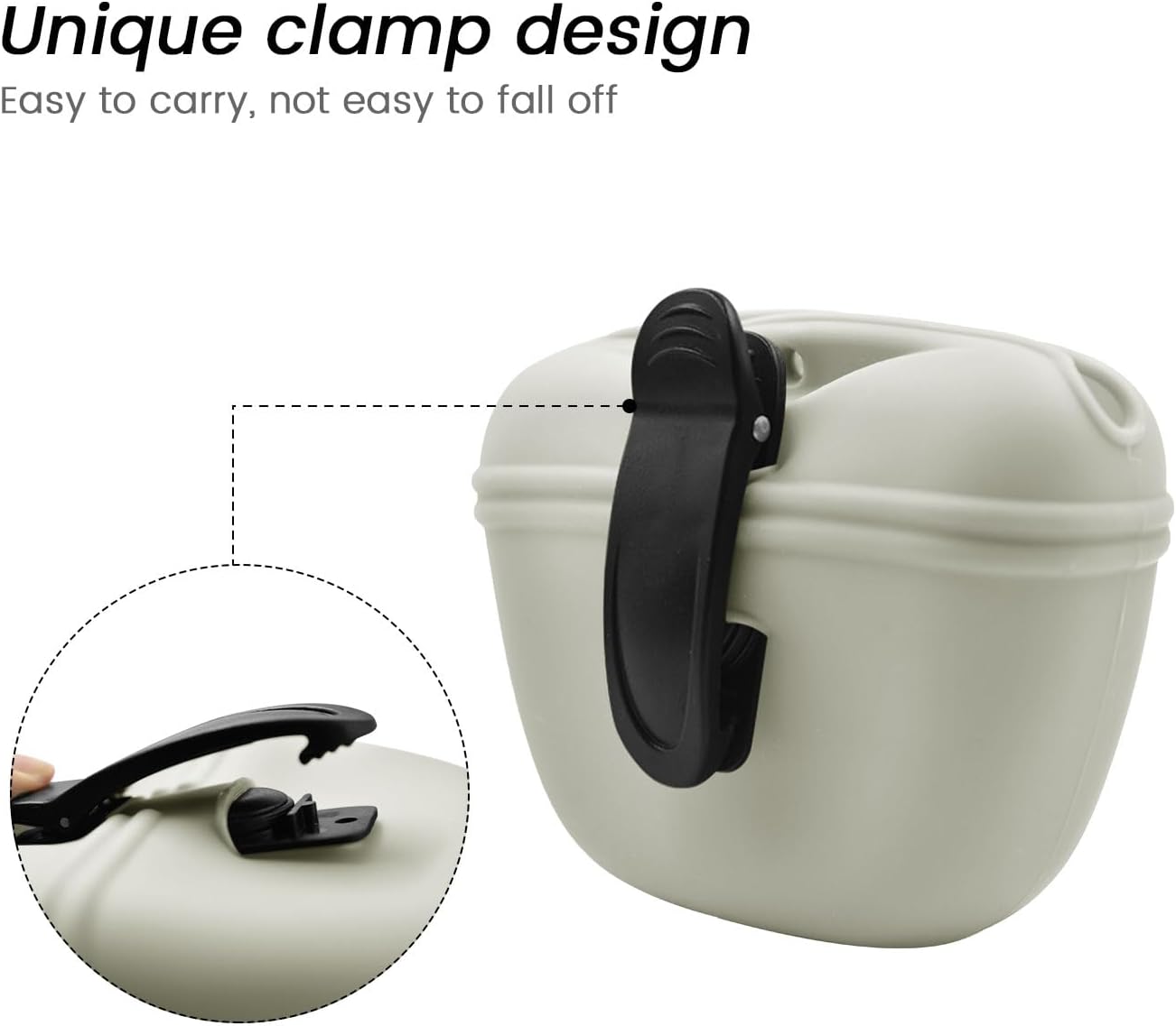 AUDWUD Silicone Dog Treat Pouch,Clip on Portable Training Container,Convenient Magnetic Buckle Closing and Waist Clip,No BPA