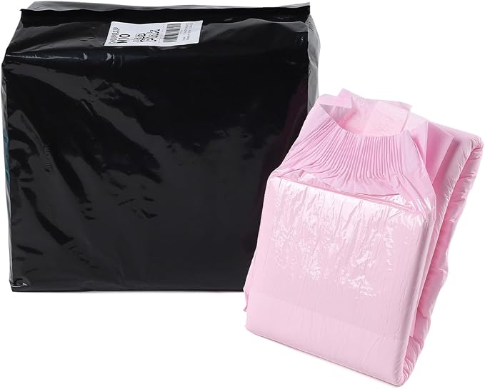 CutiePlusU Disposable Diaper Protective Underwear Absorbent Briefs Dry Surface - Pink 10 Pieces (Medium 28"-38")