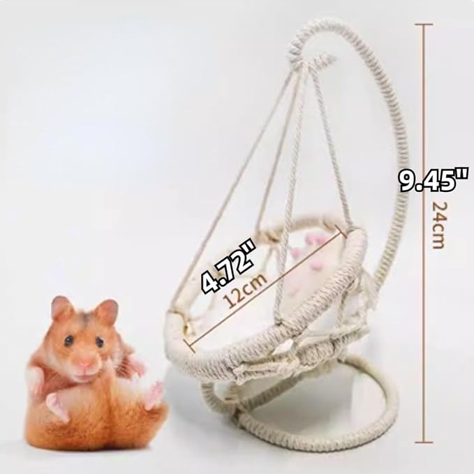 Hamster Hammock Swing Bed House Hanging Hammock Woven Swing Hamster Toys for Pets Small Animal Sugar Glider Cage Accessories