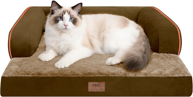 Small Dog Bed and Cat Sofa Waterproof Orthopedic Dog Beds for Small Dogs Cat Bed Comfy Pet Couch Sofa Beds with Washable Removable Cover & Non-Slip Bottom