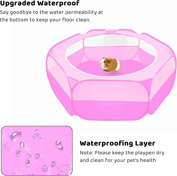Amakunft 2 Pcs Guinea Pig Bed Mat Washable, Rabbit Winter Bed Pad for Indoor, Warm Small Animal Bed Mattres Guinea Pig Playpen with Cover, Hamster Playpen with Anti Escape Top