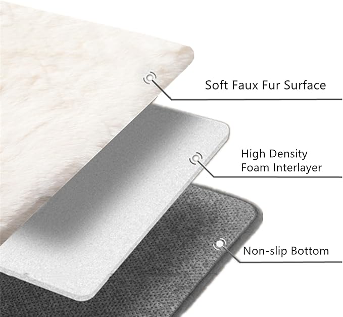 SHENGOCASE 2-Pack Cat Dog Bed Cushion, 10.6" x 17.5", Faux Rabbit Fur, for Wall Box House Crate Cage Kennel Perch, Cat Tree Pillow Pad Mat Replacement