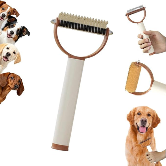 Pet Pro Grooming Tool for Dogs, Dual Sided Pet Grooming Comb, Deshedding Brush Removes Tangles Knots,Dematting Comb for Dogs and Cats