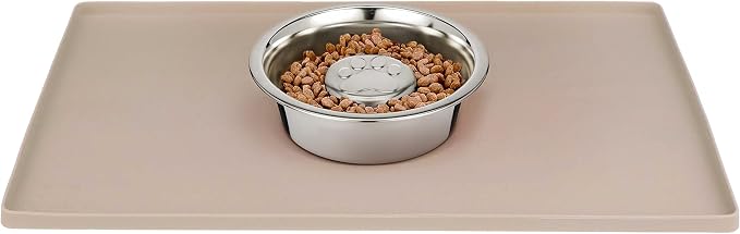 Neater Pets Stainless Steel Slow Feed Bowl with Neater Mat Waterproof Silicone Bowl Mat