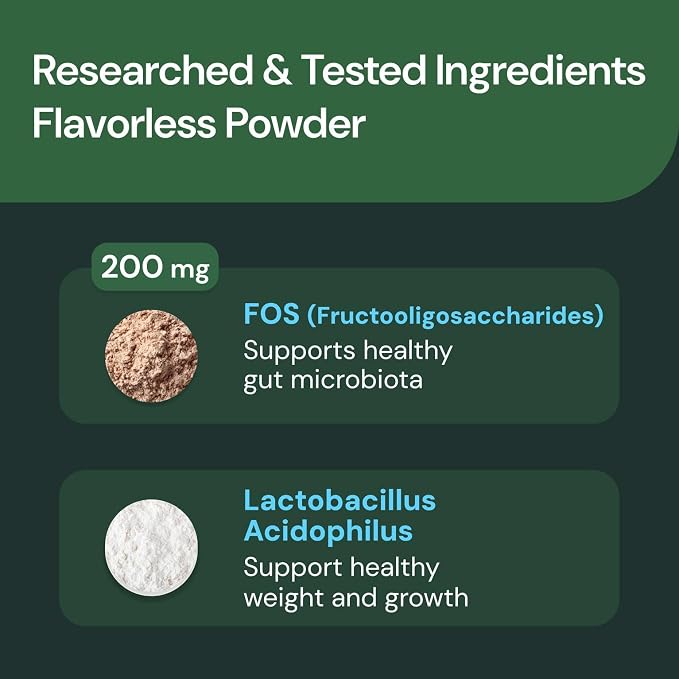 VetriScience Veterinary Strength Gut Health Powder - Gut Health Supplement for Pets - Immunity Support - Pet-Friendly Probiotic Powder - Tasteless & Odorless - 60 Servings