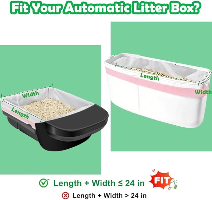 SZEE 20 Pack Automatic Waste Bags Compatible with Litter Box Robot 3/4 and Other Automatic Cat Litter Box, Waste Drawer Liners Bags Heavy Duty, Thick Self-cleaning Cat Litter Box Liners