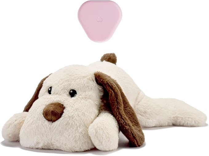 Moropaky Puppy Heartbeat Toy for Anxiety Relief Dog Behavioral aid Toy for Puppies Sleep Aid Separation Anxiety Soother Cuddle, White
