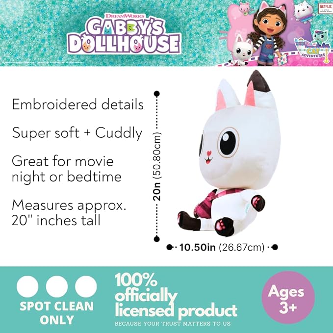 DreamWorks Gabby's Dollhouse Pandy Paws Bedding Super Soft Cozy Cuddle Pillow Buddy, (Officially Licensed Product) By Franco