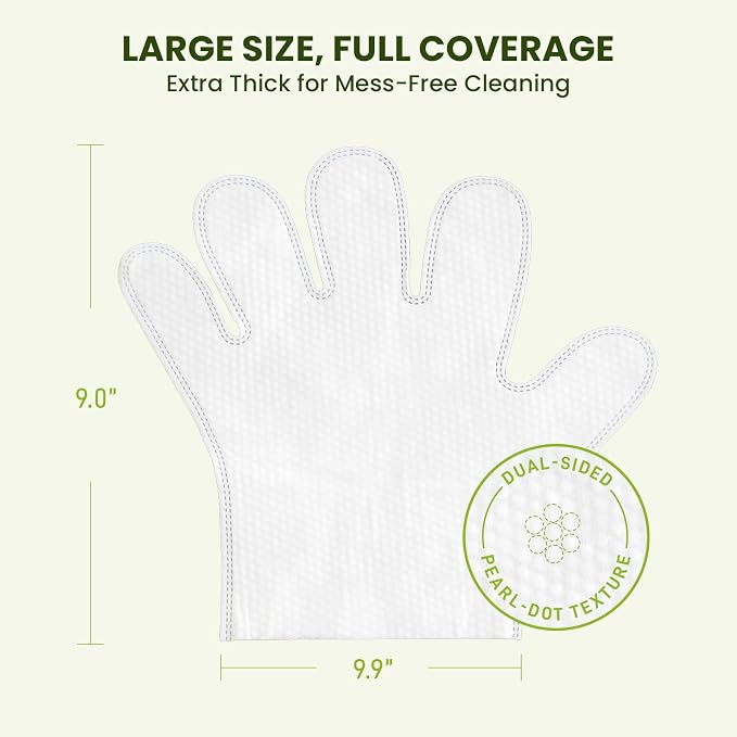 36PCS Hypoallergenic Pet Glove Wipes for Dogs, Cats & Small Animals | No-Rinse Deodorizing Dog Wipes for Paws, Butt, Eyes & Ears | Pet Wipes for Stain & Odor Cleanup Between Baths & Travel
