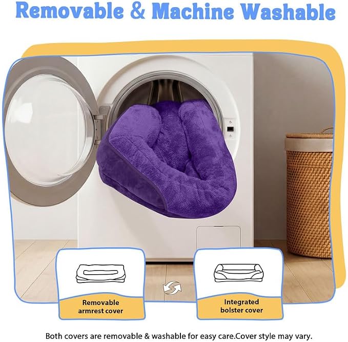 Chez Paw Orthopedic Dog Bed for Medium & Large Dogs, Waterproof Egg-Crate Foam Dog Bed with Removable Washable Cover, 4-Sided Bolster Support & Non-Slip Bottom, Purple 36"x27"x7"