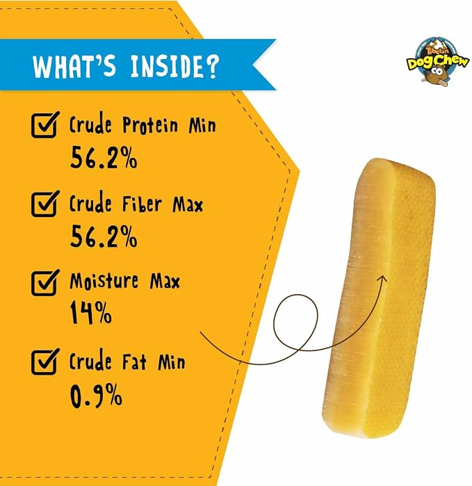 Tibetan Dog Chew Yak Cheese Sticks - Natural Treats for Small Dogs, Longer Lasting, Digestible, Promotes Dental Health, Rawhide, and Grain-Free, Ideal for Aggressive Chewers, 5-Pack