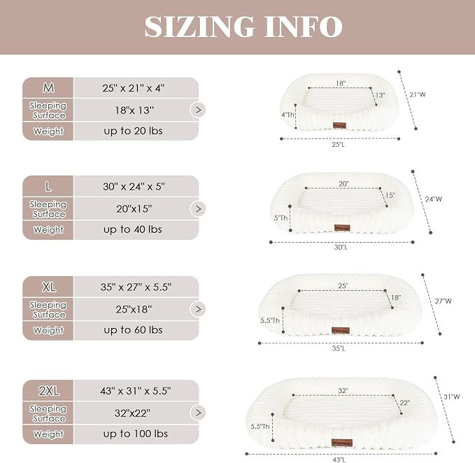 Orthopedic Dog Bed, Washable Medium Dog Couch for Senior Dogs | 30L x 24W x 5H, Egg-Crate Foam, Low Front Entry Design, Removable Cover, Non-Slip Bottom, Medium Dog Bed, Cream