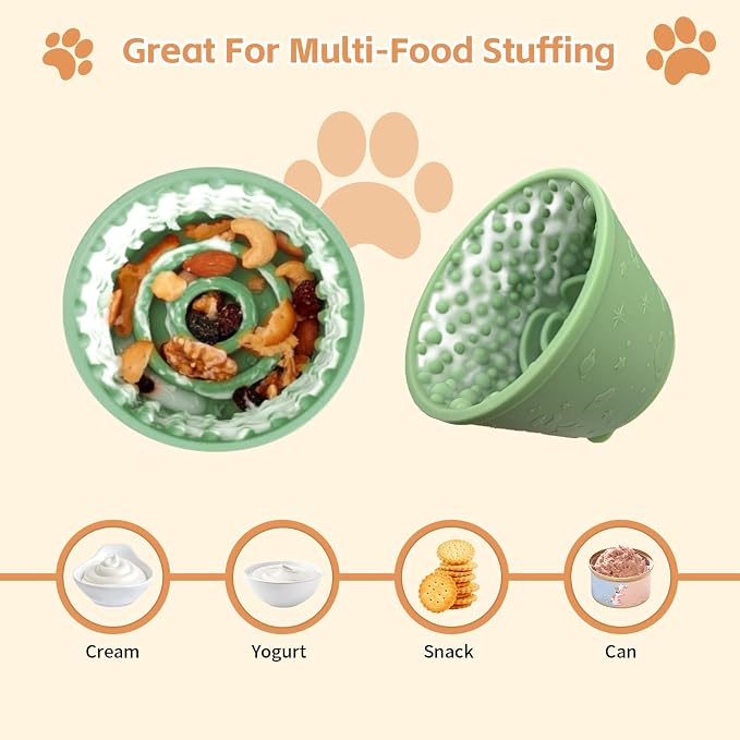Dog Lick Bowl,Anxiety Relief Non-Slip Silicone Treat Bowl,Durable Anti-Choking Long-Lasting Enrichment Slow Feeder Licking Mat for Small Medium Large Breed,Freezable BPA Free Silicone Dishwasher Safe