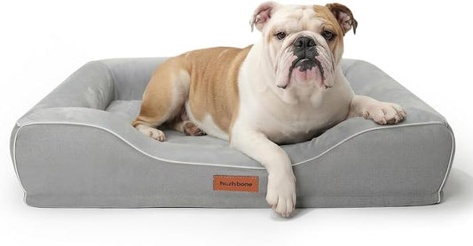 Cooling Dog Beds for Medium Large Dogs with Removable Covers Washable,Rectangle Orthopedic Bed Sofa with Cool Gel Memory Foam and Egg Crate Foam Waterproof fit Old Large Sized Pets,36"x24"x6.5" Grey