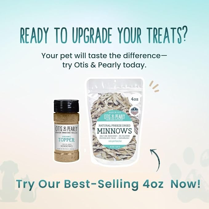 Otis & Pearly Freeze Dried Minnow Dog Treats - Single Ingredient, Made in USA - Healthy Protein Treat for Small, Medium, Large Breeds, 1 oz