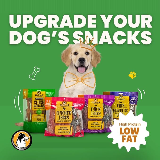 Hubert Pet Duck Jerky Dog Treats, Grain Free, High Protein, Low Fat, 8 oz