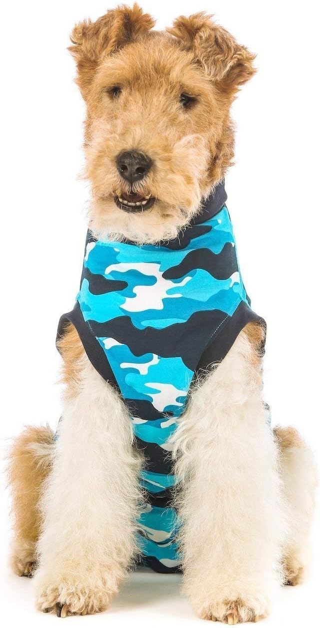 Suitical Recovery Suit for Dogs - Spay & Neutering Dog Surgery Recovery Suit for Male or Female - Soft Fabric for Skin Issues - XL, Neck to Tail 29.1-32.3 Inches, Chest 34-44.5 Inches -Blue Camouflage