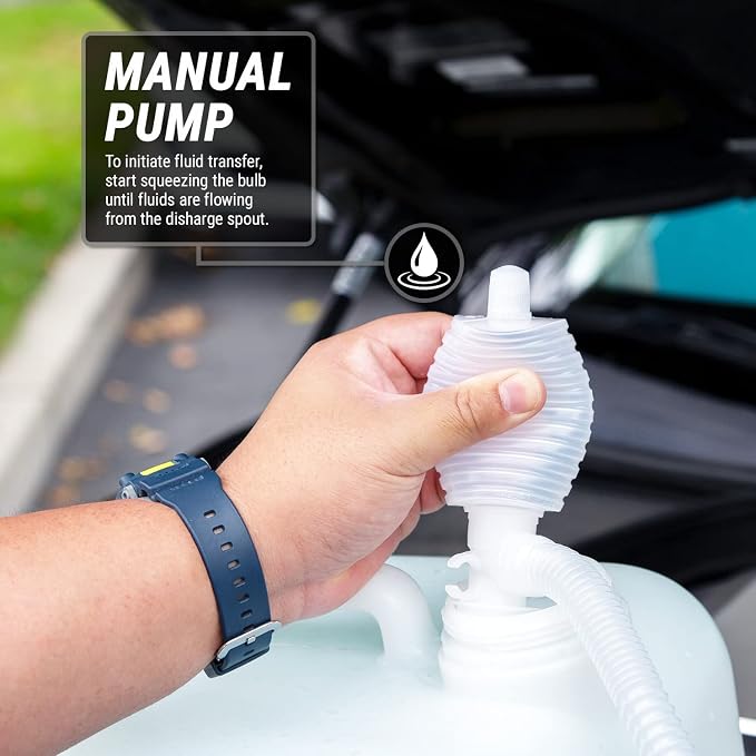 TERA PUMP Versatile Flexible Siphon Pump | Manual BPA-Free Water, Beer, Wine, Gas Hand Fuel Pump for Kerosene, Oil and more