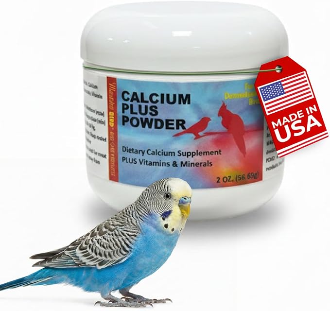 Morning Bird Calcium Plus Powder for Birds 2 oz – Calcium Supplement with Essential Vitamins & Minerals – Supports Bone Health, Muscle Function & Digestive Balance – Easy-to-Mix Calcium Formula