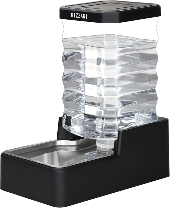 RIZZARI 9L Large Dog Water Dispenser, Gravity Automatic Pet Water Bowl with Filter-Free Design, Spill Resistant Waterer for Large Breed Dogs, Multi Pet Homes & Indoor Daily Use
