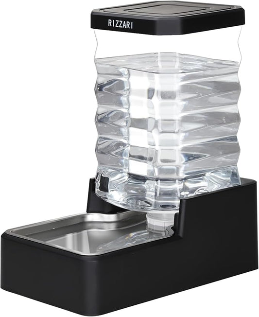 RIZZARI 9L Large Dog Water Dispenser, Gravity Automatic Pet Water Bowl with Filter-Free Design, Spill Resistant Waterer for Large Breed Dogs, Multi Pet Homes & Indoor Daily Use