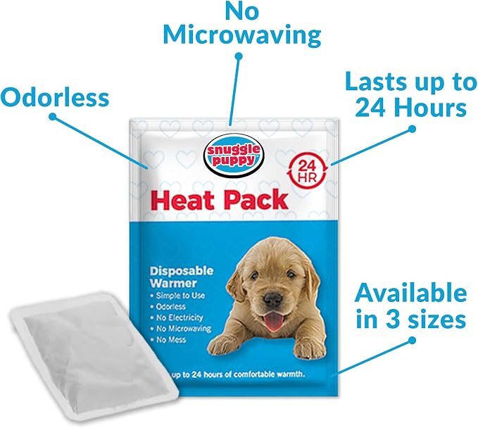 Snuggle Puppy Original Heartbeat Puppy Toy with Real-Feel Pulse & Heat Pack, Calming Sleep Aid for Puppy Anxiety, Crate Training, First Nights & New Puppy Transition - Biscuit Plus 6 Heat Packs