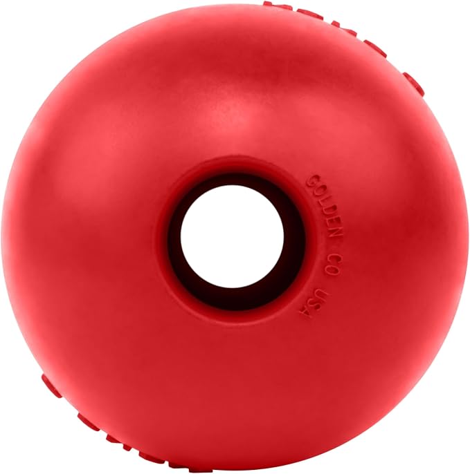 KONG Ball with Hole - Durable Dog Fetch Toy for Training, Interactive Playtime & More - Classic Natural Rubber Ball - Red - for Large/X-Large Dogs