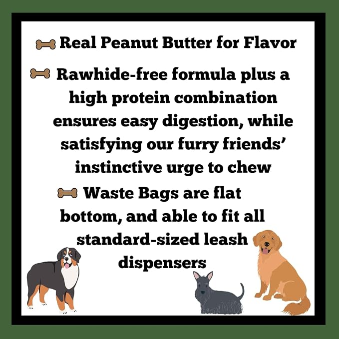 Rawhide Free 5 inch Retriever Sticks with 1 Bag Roll, Peanut Butter 3.5 oz