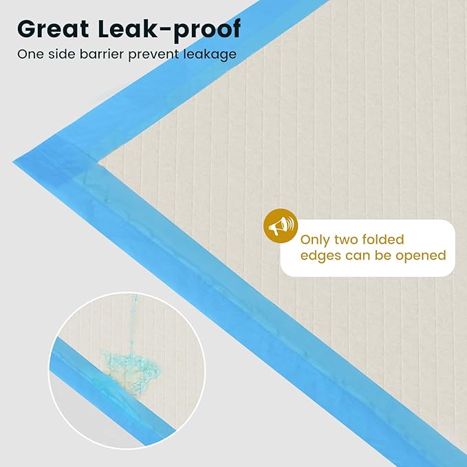 Gardner Pet Ultra Absorbent Thicker Dog Pee Pads Rugular 22"x22" Leak-Proof Odor-Control Small Blue Puppy Training Pads Full Edge-Wrapping Pad for Dogs, Puppies, Doggie, Cats, Rabbits - 50 Ct