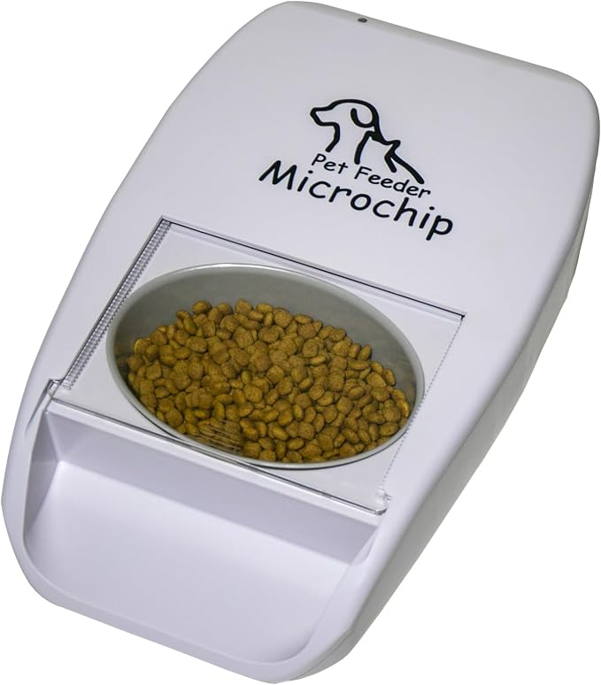 Automatic Pet Feeder with Active RFID Technology, Dual Source Battery/USB - Prevents Food Stealing, Perfect for Prescription Diets, Schedules Meals for Multiple Pets (Cats & Dogs) (White)