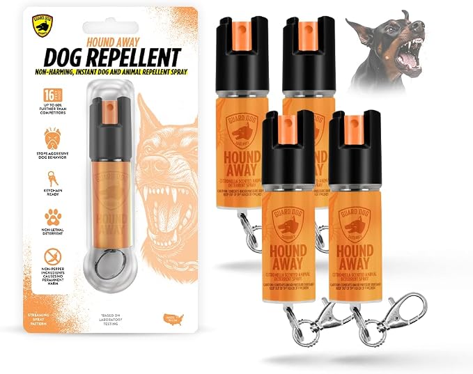 Citronella Dog Deterrent Spray, Dog Spray Self Defense, Training and Barking, Long-Range Dog Repellent, Portable Canister (0.5oz / 2oz)