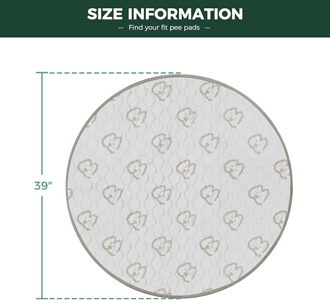 FXW Washable Pee Pads for Dogs, Leak-Proof & Non-Slip, Specifically Designed for Whelping Box, 39" Round, Khaki, 2 Packs
