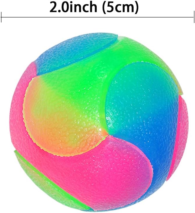 2Pcs Light Up Dog Balls,LED Dog Ball,Glow in The Dark Dog Ball,Flashing Elastic Pet Toys for Puppy, Cats, Dogs