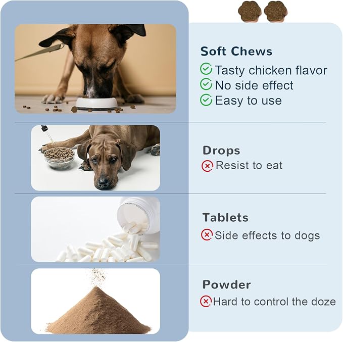 Dog Calming Chews, Calming Chews for Dogs with Natural Plant Extracts for Fireworks, Storms, Thunder, Barking, Separation, 200 Count
