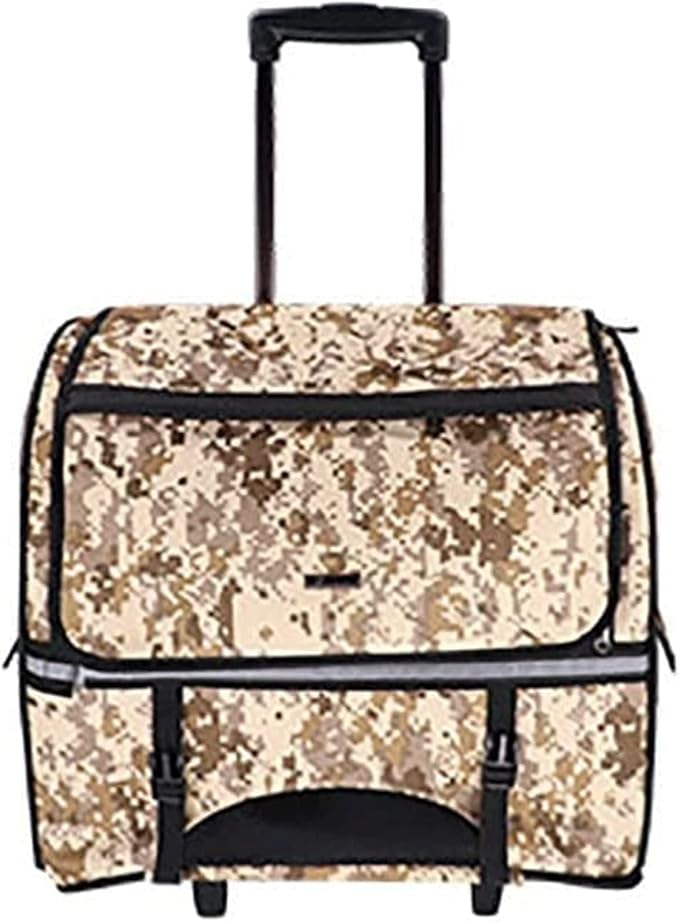 OLOTU 2 in 1 Pet Trolley Case, Cat Backpack with Rollers, Large Space Rolling Pet Carrier for Small Medium Dogs Cats