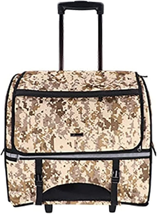 OLOTU 2 in 1 Pet Trolley Case, Cat Backpack with Rollers, Large Space Rolling Pet Carrier for Small Medium Dogs Cats