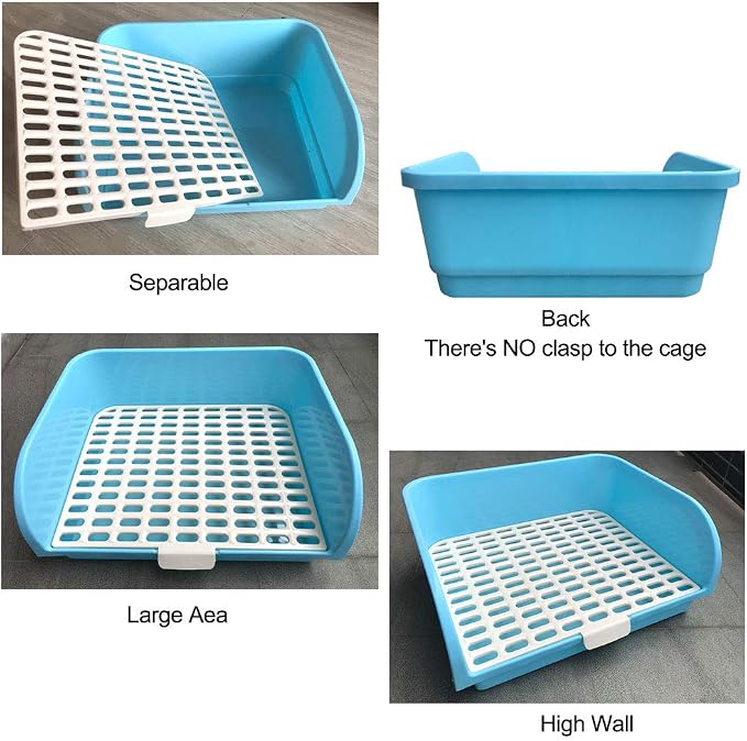 2 Pcs Guinea Pig Bed Mat Washable, Rabbit Winter Bed Pad for Indoor, Warm Small Animal Bed Mattres & Large Rabbit Litter Box, Small Animal Potty Trainer, Bunny Corner Toilet Box for cage