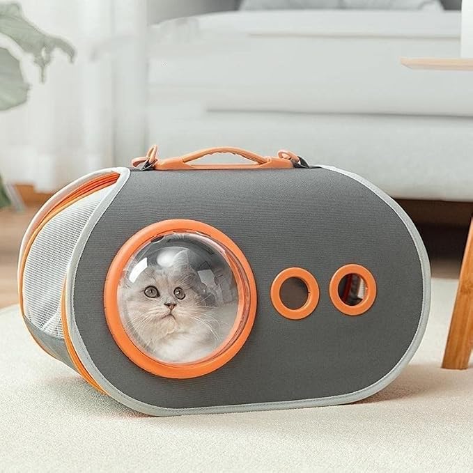 OLOTU Pet Backpack Lightweight Portable Cat Carrier, Anti-Scratch Mesh Collapsible Soft Side Pet Carrier, Outdoor Cat Backpack Carrier 45 * 27 * 25CM Spacious