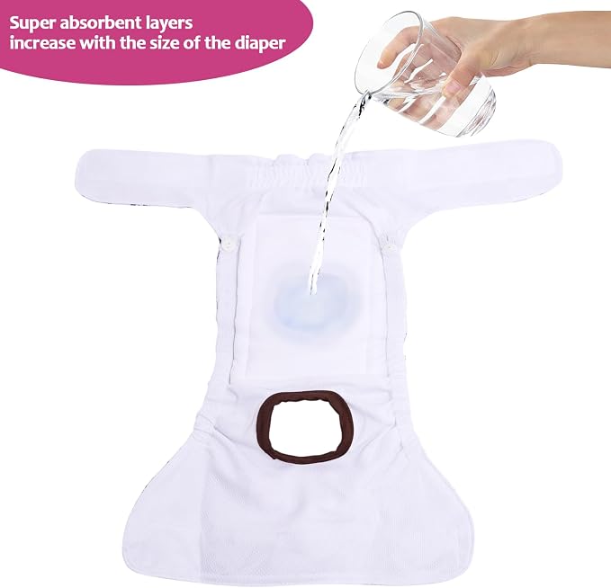 CuteBone Dog Diapers Female 3 Pack Reusable Doggy Diapers with One Suspender for Small Medium Large Dog Period BDD05M