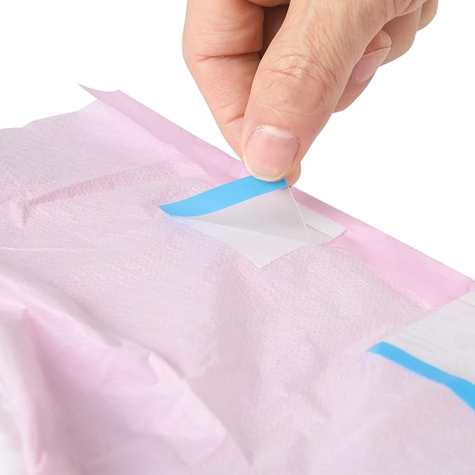 CutiePlusU Disposable Diaper Protective Underwear Absorbent Briefs Dry Surface - Pink 10 Pieces (Large 36"-46")