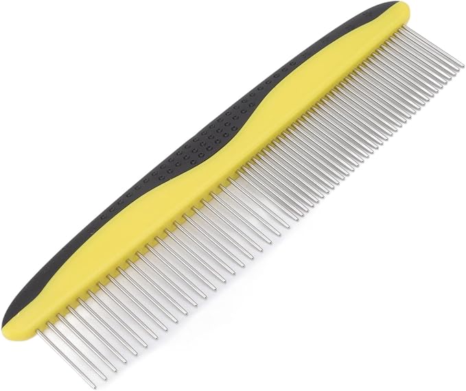 Undercoat Rake Kit, Stainless Steel Double Sided, Quick Open Knots, Safe for Dense Hair Pets, Ergonomic Handle, Sturdy and Durably, Rounded Edges for Sensitive Skin, Optimal Shedd