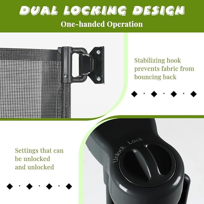 47" Extra Tall Retractable Baby Gates, Extends to 71" Wide, ExtraTall Retractable Safety Gate with Reinforced Strips, Retractable Tall Dog Gates for Doorways Mesh Baby Pet Gates Indoor, Black