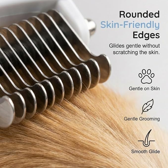 Dual-Sided Pet Grooming Comb, Dog Brush for Shedding, Deshedding Cat Brush for Cats & Dogs, Pet Grooming Rake, Deshedding & Grooming Tool For Long Haired And Short Haired Dogs (Orange)