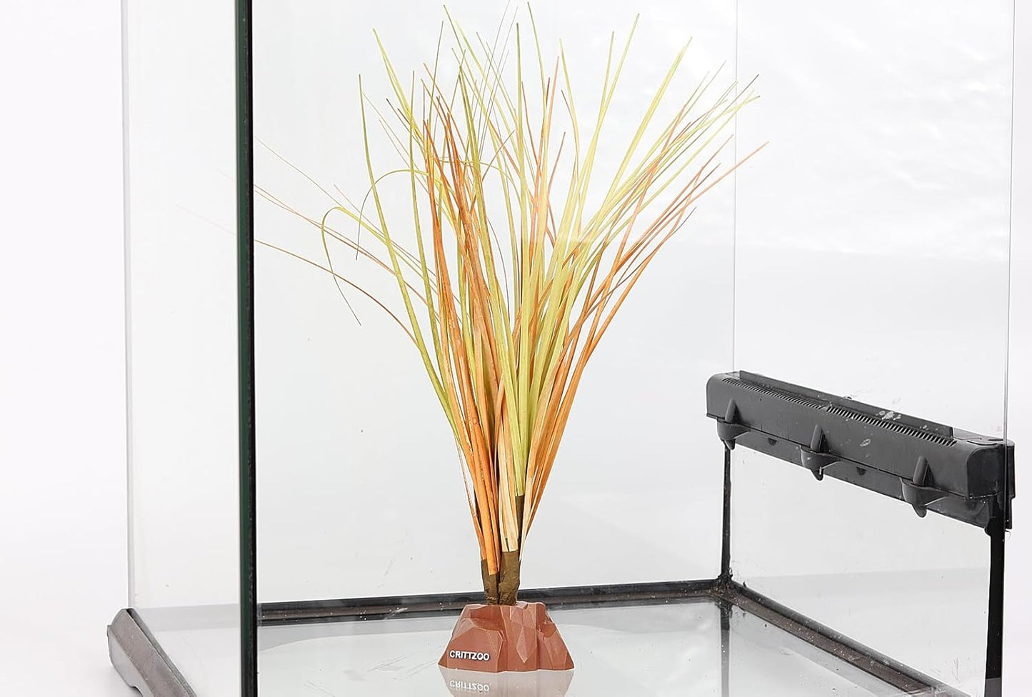 Reptile Terrarium Plants, Bearded Dragon Tank Decor Accessories for Ball Python Leopard Gecko Tree Frog Tarantula Lizard Corn Snake Tortoise Chameleon Crested Gecko - Fake Desert Dry Grass