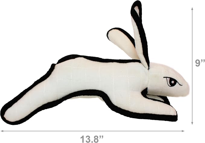 TUFFY® : 2 Pack Rabbit Dog Toy: Ultra Durable Plush Toy with Multiple Layers & Reinforced Seams, Washable and Floats, Original Construction